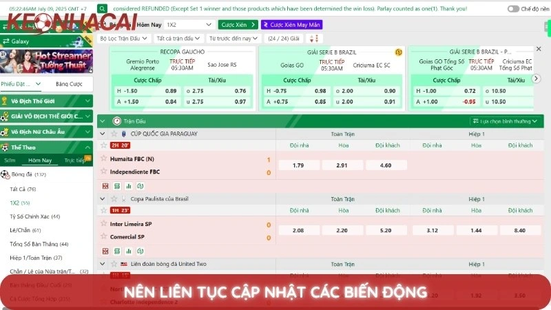 Nên liên tục cập nhật các biến động